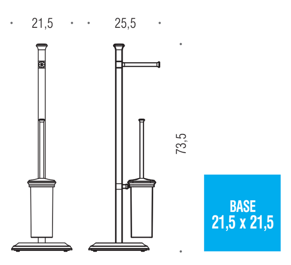 Colombo Portofino B3218 Piantana portarotolo e portascopino Cromo