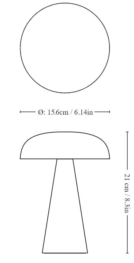 Lampada fungo ricaricabile alluminium &Tradition Como SC53