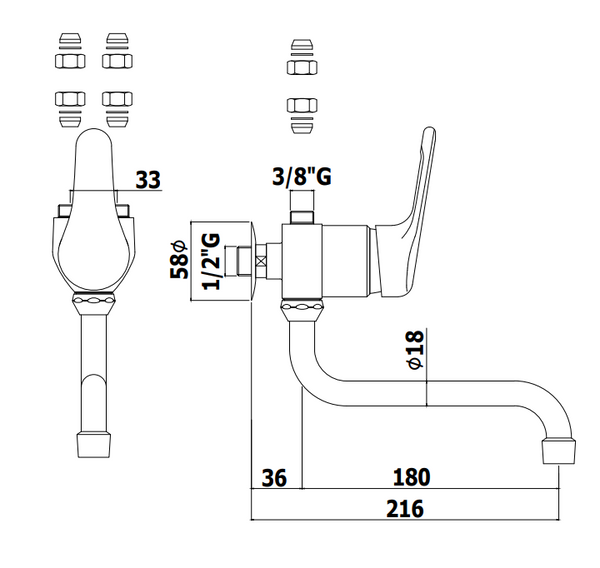 Paffoni Nettuno Nt201 Miscelatore Scaldabagno Bassa Pressione Cromo