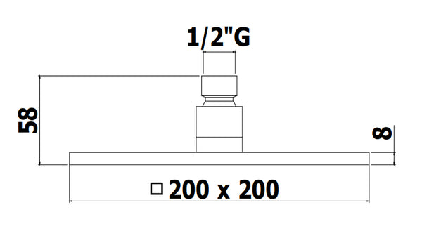 Paffoni syncro zsof075 soffione 20x20 doccia 8 mm in metallo cromo