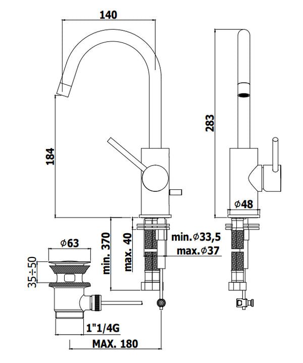 Paffoni Light Lig077 Miscelatore Lavabo Canna Ad Ombrello Con Piletta Cromo
