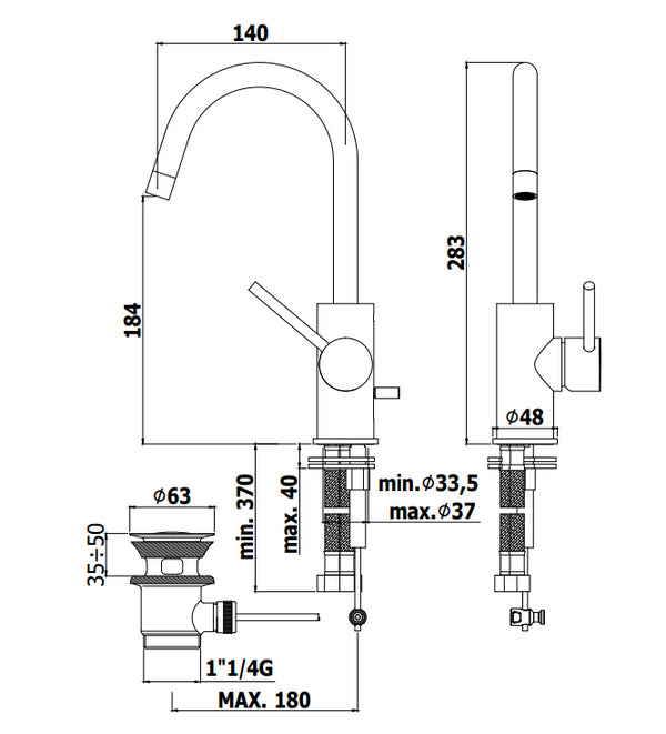 Paffoni Ligth Lig078 Miscelatore Lavabo A Canna Girevole 180 Gradi senza scarico Cromo