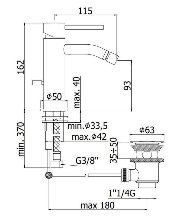 Paffoni Light LIG131CR Miscelatore Monocomando Bidet con snodo e aeratore Cromo