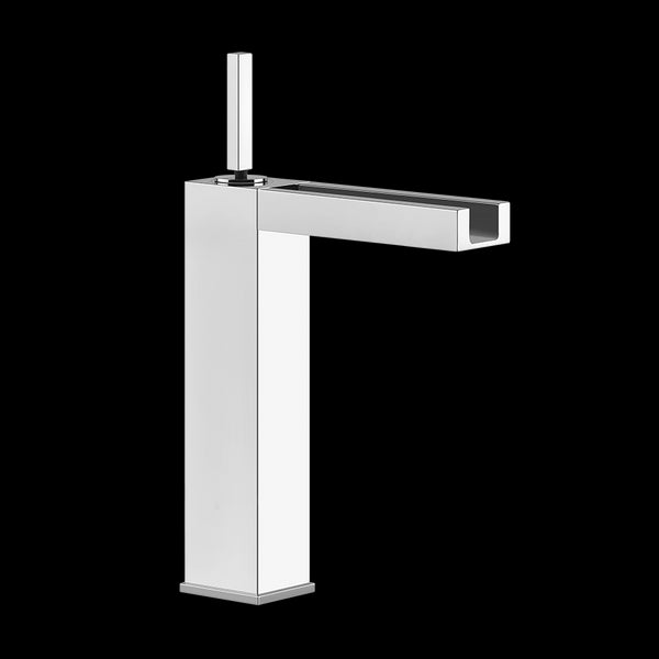 Gessi Rettangolo 11983 Rubinetto con leva joystick e cascata a vista con piletta cromo