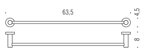 Colombo design Plus W49110BM Portasciugamani 63 cm a muro Bianco Opaco