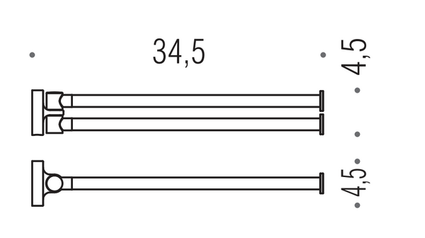 Colombo Plus W4913 portasciugamani Doppio 34 cm A Snodo a muro Cromo