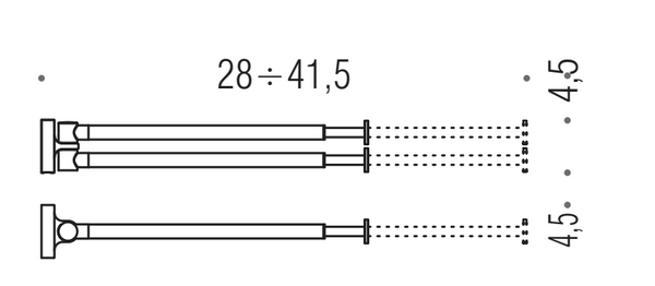 Colombo Plus W4914 portasciugamani doppio Estensibile fino a 41 cm a Snodo Cromo