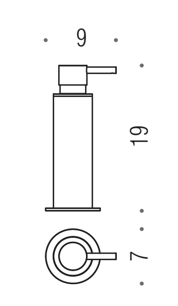 Colombo Plus Dispenser sapone liquido da Appoggio in ottone, dettaglio ravvicinato del materiale e dell'aggancio...