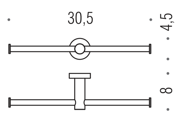 Colombo Plus W49900NM Porta Rotolo Doppio Nero Opaco