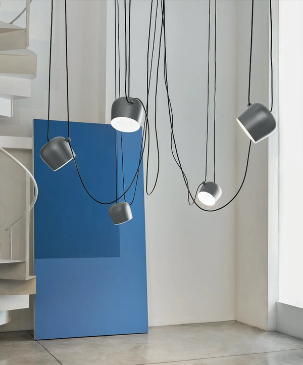 Flos Aim Lampada Light Silver Anodized a sospensione 24 cm orientabile