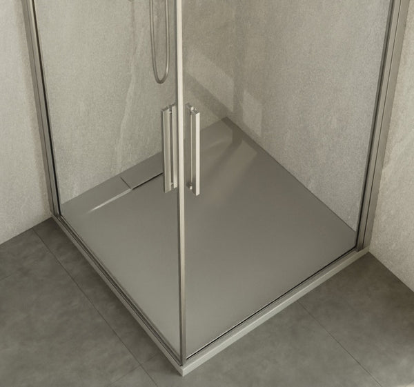 Box doccia 80x100 battente vetro temperato 6 mm 195 H cromo Linje