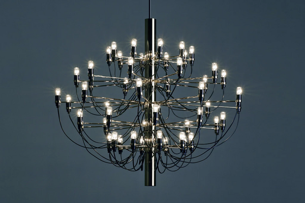 Flos 2097/50 Clear Bulbs Lampadario 100 cm a bulbi, vista del design e della finitura