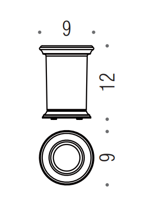 Colombo positano b3641 bicchiere appoggio in vetro acidato naturale cromo