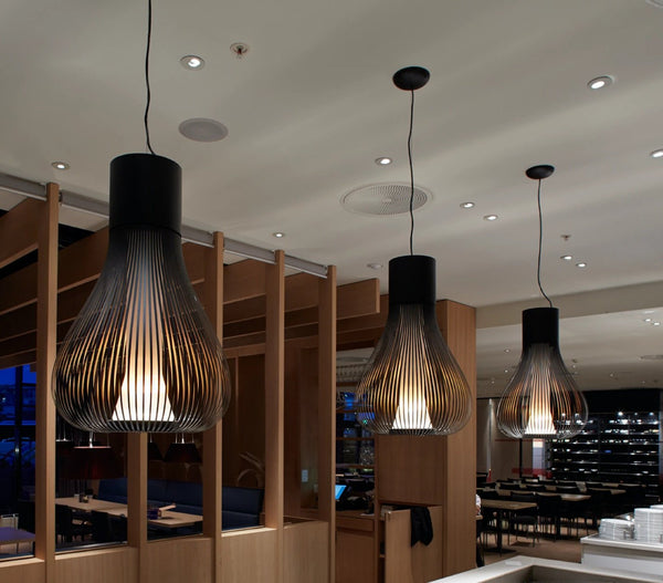 Flos Chasen Lampada a sospensione 48 cm a luce diffusa in vetro borosilicato e acciaio nero