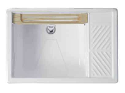 Colavene Lindo mobile lavatoio 75x50 H.86 con cesto portabiancheria e tavola lavapanni bianco