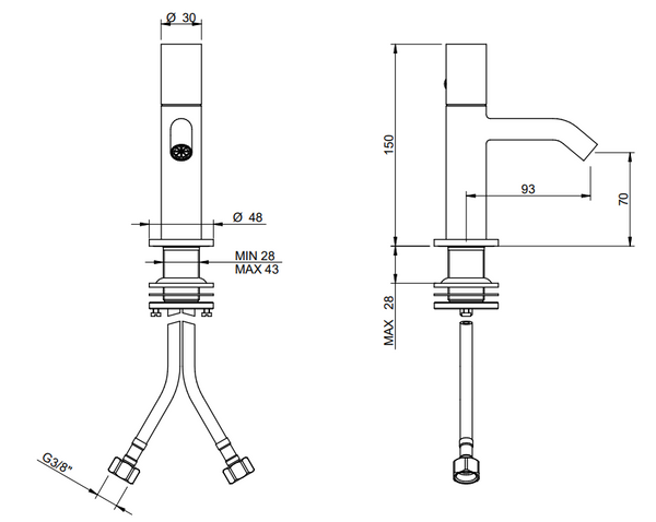 Treemme T30 IT5B22CCZTZZ miscelatore monocomando bidet in ottone cromo