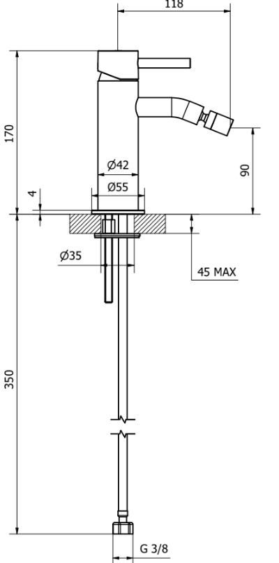 Jabil 35 Miscelatore bidet con scarico click clack cromo