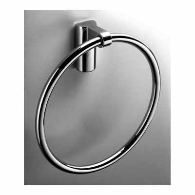 Colombo Luna portasciugamani ad anello Cromo, dettaglio ravvicinato del materiale e dell'aggancio - Colombo Design