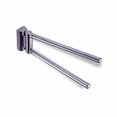 Colombo Luna portasciugamani 25 cm snodato Cromo, dettaglio ravvicinato del materiale e dell'aggancio - Colombo Design