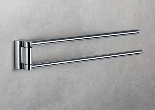 Colombo Luna B0113 portasciugamani Doppio 25 cm snodato Cromo