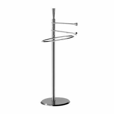 Colombo Isole B9403 Piantana portasciugamani con 2 barre ed un portasalviette ad anello in ottone cromo