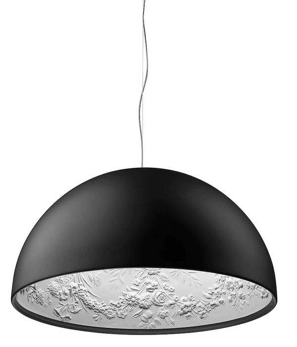 Flos Skygarden 2 Lampada 90 cm sospesa Nero Opaco spenta, dettaglio del corpo lampada e dei materiali