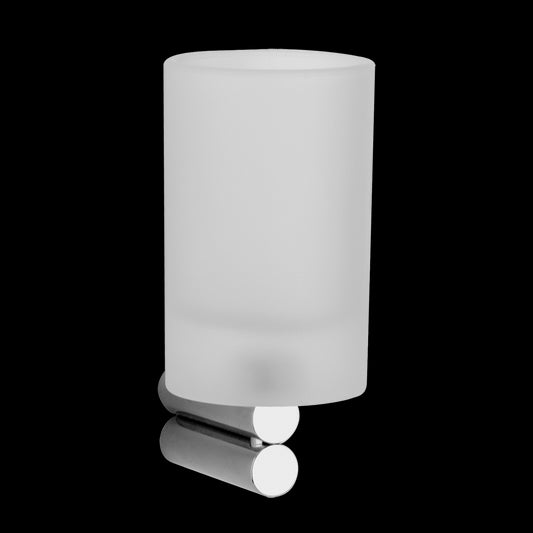 Bicchiere portaspazzolini a Muro Vetro Satinato Cromo Trasparenze 37307 Gessi