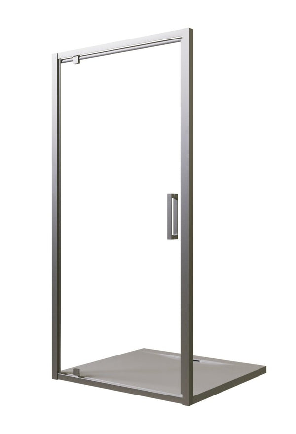Box doccia 70 cm nicchia anta battente reversibile vetro temperato trasparente H 195 profilo cromo Marsiglia