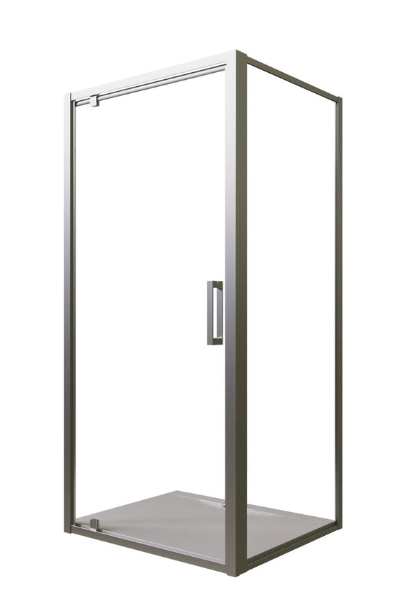 Box doccia 90x80 Marsiglia anta battente reversibile installato in bagno moderno con ante in vetro temperato - Exagonshop