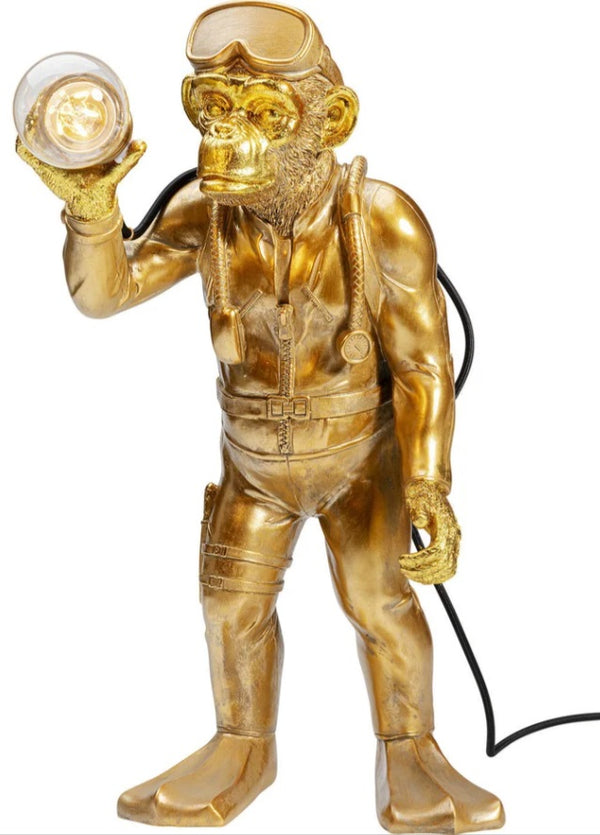Animal Monkey lampada scimmia 50 cm in poliresina oro