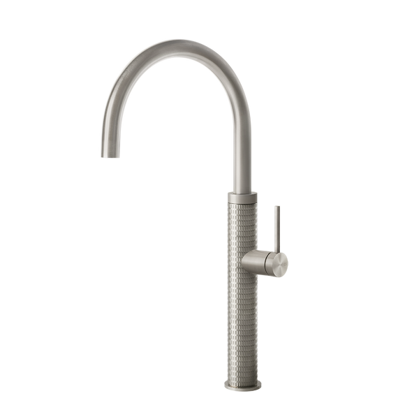 Miscelatore lavello monocomando con canna girevole steel brushed tapware 60018 gessi