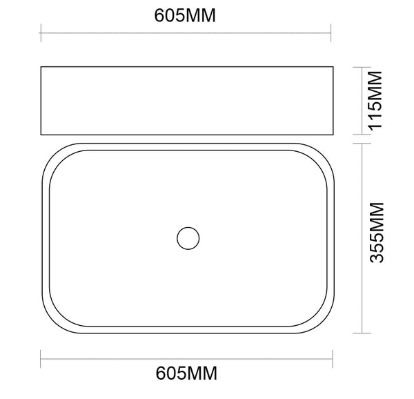 Mobile bagno caffe creta opaco 120x50 Oasy un cassetto con top e lavabo rettangolare da appoggio