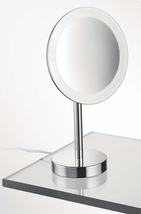 Colombo b9750 Specchio Ingranditore x3 da appoggio Con luce ambientato in bagno moderno con specchio e accessori...