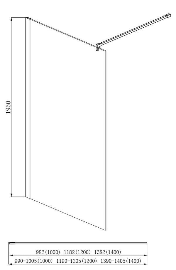 Parete doccia Walk in 120 cm Marsiglia vetro opaco 8 mm cromo H 195