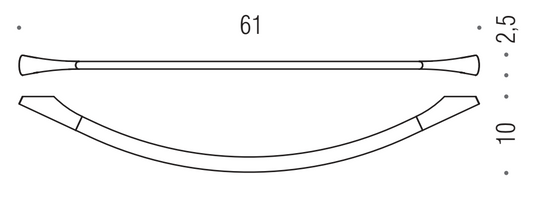 Colombo Land portasciugamani 61 cm a parete Cromo, dettaglio ravvicinato del materiale e dell'aggancio - Colombo Design