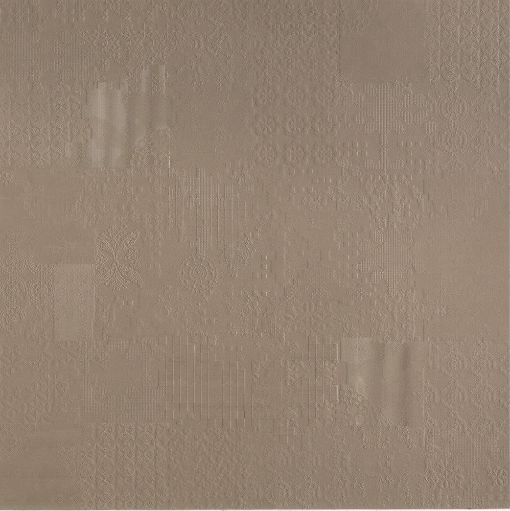 Mutina Dechiner Decor Piastrella Rettificato Relief Spazzolato Cm 60x120 In Gres Porcellanato Ecru