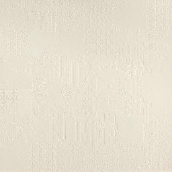 Mutina Dechiner Decor Piastrella da rivestimento 60x60 Rettificato In Gres Porcellanato Relief Spazzolato Bianco
