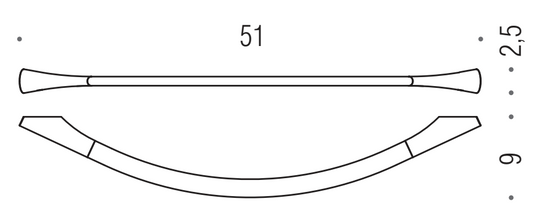 Colombo Land portasciugamani 51 cm a parete Cromo, dettaglio ravvicinato del materiale e dell'aggancio - Colombo Design