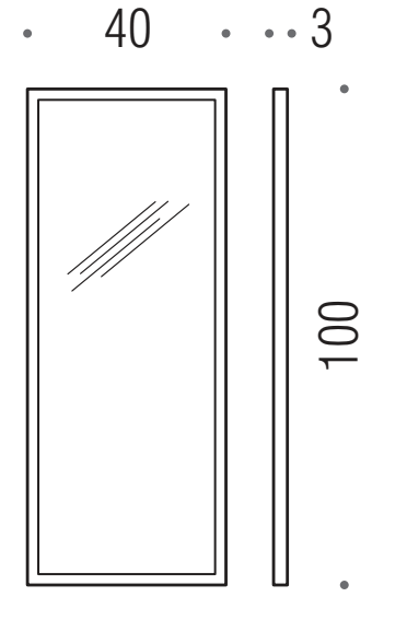Colombo Gallery B2040 Specchio 40x100 a parete spessore 6mm con cornice cromo
