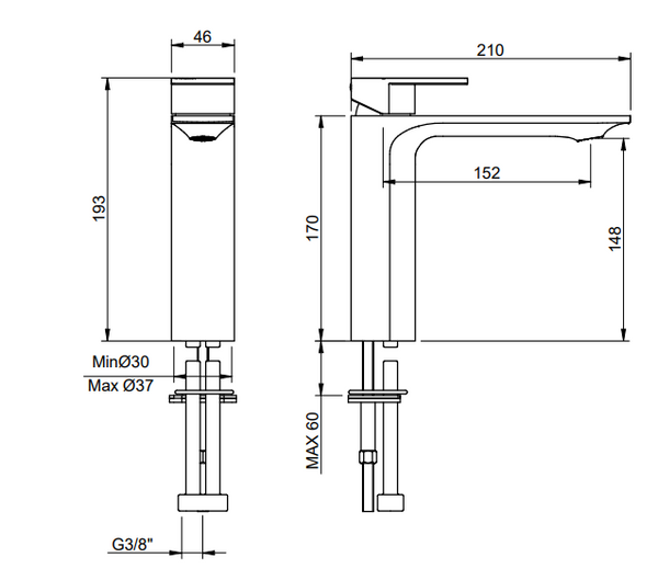 Treemme Ran IT2227CCRNZZ miscelatore monocomando lavabo 148mm medio cromo