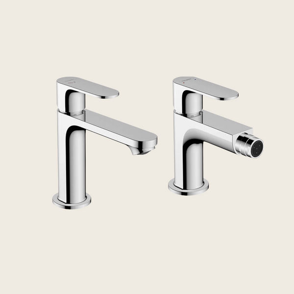 Set rubinetteria lavabo coolstart e bidet con scarico pop up cromo Rebris S Hansgrohe