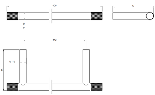 Treemme 22mm portasciugamani 40 cm a muro inox satinato Acciaio, dettaglio ravvicinato del materiale e dell'aggancio...