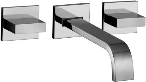 Paffoni Level Lep003 Gruppo Lavabo a muro ad Incasso 3 Fori, vista frontale su sfondo bianco