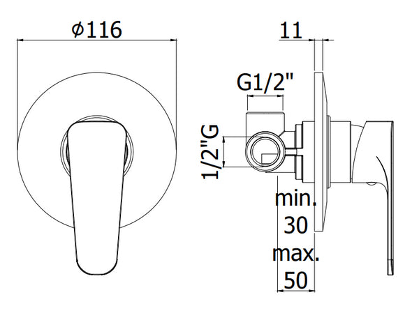 Paffoni Sly Sy010 Miscelatore doccia incasso Monocomando Cromo