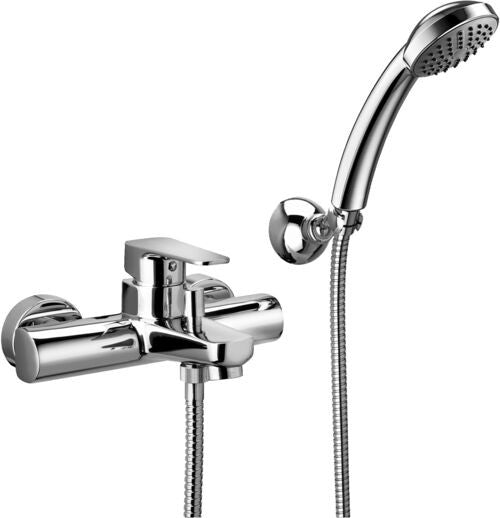 Paffoni Sly Sy023 Miscelatore vasca Esterno Con Set ambientato in box doccia con pareti in vetro