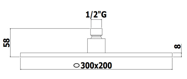 Paffoni berry soffione 30x20 doccia ellittico 8 mm in metallo cromo