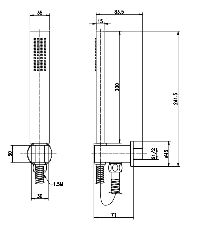 Set soffione doccia 20x20 quadro Smart braccio 30 cm cromo