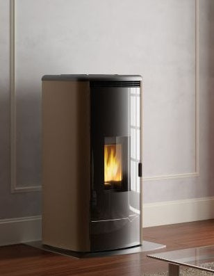 Stufa A Pellet Ventilata ad acqua con top in ghisa e acciaio Moka Palazzetti Maida Idro 18t