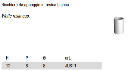 Antonio Lupi Just1 Bicchiere Da Appoggio in Resina Bianca