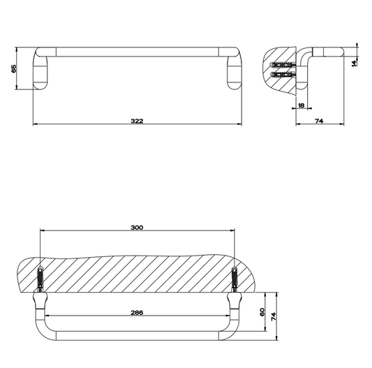Gessi Goccia Porta asciugamani 30 Cm Cromo, dettaglio ravvicinato del materiale e dell'aggancio